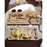 Cyzhome Harmony Gold Söz Nişan Tepsisi Ve Damat Kahve Fincan Tepsisi Çok Renkli
