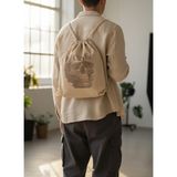 Czmd Etched Skull Keten Ipli Sırt Çantası – Unisex Canvas Backpack