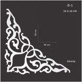 D-1 Gümüş 20 X 20 Cm Sibu Aynalı Pleksi Mobilya Dolap Süsü