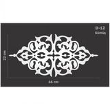 D-12 Gümüş 46 X 22 Cm Sibu Aynalı Pleksi Mobilya Dolap Süsü