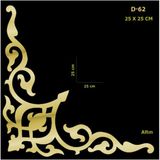 D-62 Altın 25 X 25 Cm Sibu Aynalı Pleksi Mobilya Dolap Süsü