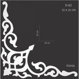 D-62 Gümüş 25 X 25 Cm Sibu Aynalı Pleksi Mobilya Dolap Süsü