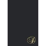 D: Carnet de notes à monogramme avec initiale D dorée sur noir brillant - élégant et luxueux pour hommes et femmes
