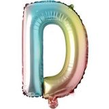 D Harf Gökkuşağı Folyo Balon16 İnç 36 cm