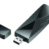 D-Link DWA-X1850 AX1800 Wi-Fi 6 USB adaptörü, 802.11ax, Dualband 2,4/5 GHz, High Speed 1200 Mbit/s, OFDMA, MU-MIMO, WPA3, Windows 10 destekler
