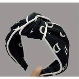D Logo Taç | Bandana - Siyah - Beyaz