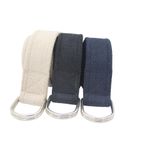 D-Ring Dokuma Kemer Seti, Siyah Bej Lacivert, 3'lü Paket, Ayarlanabilir Metal Tokalı (100 cm)