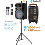 D-sound D Sound Xp-15Pa Yeni Uhf Sistem 400W Taşınabilir Ayaklıklı Şarjlı Hoparlör Amfi+Ayak Sehpa Hediyeli