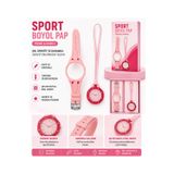 D-Sport Pop Kol Ve Çanta Aksesuarı Saat Seti Pembe-Kırmızı