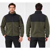 D-Star Erkek Polar Softshell Mont Haki Siyah Outdoor Spor Mont Fermuarlı Dik Yaka Günlük Rahat Kalıp Mont - Haki - Siyah