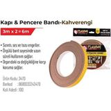 D Tipi Kapı Pencere Bandı Izolasyon 3 * 2 = 6 Metre) (Kahverengi) - 100 cm