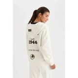 D0691 Defactofit Nba Boston Celtics Oversize Geniş Kalıp Kapüşonlu Sırt Baskılı Kalın Fermuarlı Sweatshirt