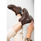 D1780 Soğuk Geçirmez Kışlık Kadın Bot & Bootie - Kahverengi