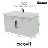 D20 100 cm Kapaklı Lavabo Dolabı Lake Kapak - Beyaz