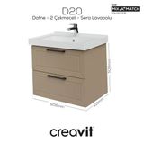 D20 65 Cm İki Çekmeceli Lavabo Dolabı Dafne Lake Kapak