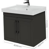 D20 65 cm Kapaklı Lavabo Dolabı Lake Kapak - Antrasit