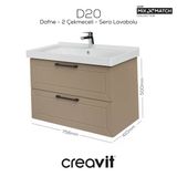 D20 80 Cm İki Çekmeceli Lavabo Dolabı Dafne Lake Kapak