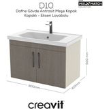 D20 80 cm Kapaklı Lavabo Dolabı Dafne Melamin Kapak (Demonte) - Krem