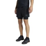 D4T Workout 2in1 Erkek Siyah Antrenman Şort KF6431