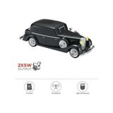 D55 Retro Araba Tasarımlı Bluetooth Hoparlör 2x5w Fm + Usb + Tf Kart siyah
