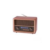 D56 Ahşap Nostaljik Uzaktan Kumandalı Bluetooth Hoparlör – Radyo, USB/TF, TWS, Şarjlı Ahsap