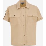 D5SL-GML3627 Bej Relaxed Fit Baskılı Kadın Gömlek - XS