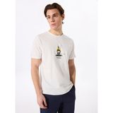 D5SM-TST3736 Kırık Beyaz Bisiklet Yaka Relaxed Fit Baskılı Erkek T-Shirt - 2XL