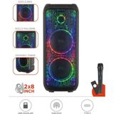 D64 Siyah Rgb Ledli Dahili Kablosuz Mikrofon Kumandalı Radyolu Bluetooth Hoparlör Speaker