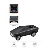 D68 CyberTruck Araba Tasarımlı Led Ekranli Radyolu Bluetooth Hoparlör 15W Güçlü Ses RGB LED/TWS/USB D68 Siyah