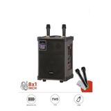 D71 Profesyonel Çift Mikrofonlu BT Kablosuz Hoparlör Bass Ses Kutusu Speaker D71