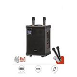 D71 Profesyonel Çift Mikrofonlu Bt Kablosuz Hoparlör Bass Ses Kutusu Speaker