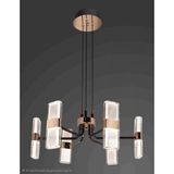 D9661-3 Renk Işıklı Akrilik ve Metal LED Avize - 6LI - Antrasit