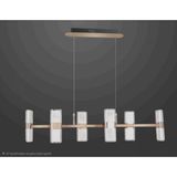 D9661-3 Renk Işıklı Akrilik ve Metal LED Avize - MASA ÜSTÜ 6LI - Antrasit