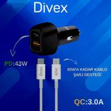 Da-312 Araç Çakmaklık Uyumlu Hızlı Şarj Cihazı Pd 43W + Type-C Kablo Hediye