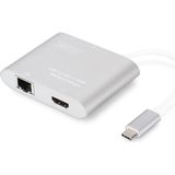 DA-70847 Usb-C HDMI Çok Portlu Adaptör, 4 Portlu 2x USB 3.0, 1x Gigabit Ethernet, 1x Hdmi, 4K/30Hz 1x HDMI - Çok Renkli - Standart