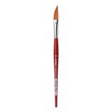 da Vinci Brushes Suluboya Serisi 5587 CosmoTop Spin Boya Fırçası, Kırmızı Saplı Eğimli Astar Sentetik, Boyut 14 (5587-14)