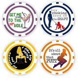 DA VINCI Golf Topu İşaretleyici Poker Çip Koleksiyonu, 11,5 Gram Çip (4'lü Paket) D)