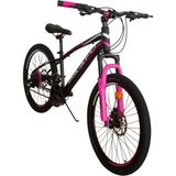 Daafu SXC300 26 Jant 21 Vites M-Disk Fren Ön Amortisörlü Dağ Bisikleti Özel Alaşım İthal Çelik Kadro MTB Bisiklet - Siyah - Pembe