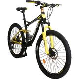 Daafu SXC500 27.5 Jant 21 Vites Mekanik Disk Fren Amortisörlü Dağ Bisikleti Genç Yetişkin MTB Bisiklet 27.5 - Yeşil - Siyah