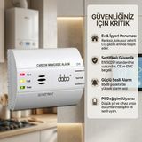 Dabo Karbonmonoksit Dedektörü Pilli - Marka Co Alarm Cihaz - Beyaz