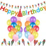 Dacheng xiaochen Doğum günü dekorasyonu, kız çocuk dekorasyonu, doğum günü afişi, Happy Birthday afiş seti, çelenk, balonlar, çocuk doğum günü dekorasyonu, parti, malzemeleri