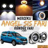 Dacia Dokker 2012-2022 Uyumlu Universal Mercekli Angel Sis Fari Metal Su Gecirmez 76 Mm Turuncu Halkali Gunduz Fari Angel Eyes 2 Adet