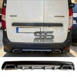 Dacia Dokker Difüzör Arka Tampon Eki 2 Egzoz Çıkışlı Gri Lüx Tip