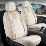 Dacia Duster 2013-2017 Uyumlu Lüx Yarı Deri Oto Koltuk Kılıfı Ön Arka Takım Chester Bej