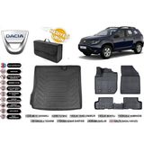 Dacia Duster 4x2 2018 Model Bagaj Havuzu+4d Araca Özel Havuzlu Paspas Takımıı Rice - Siyah