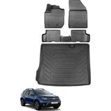 Dacia Duster 4x2 2023 ve Sonrası Bagaj Havuzu+Araca Özel Üretim 3D Havuzlu Paspas Takımı - Siyah