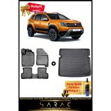 Dacia Duster 4x4 2018-2022 Araca Özel 3D Havuzlu Paspas & Bagaj Havuzu Seti (Hediyeli!) - Siyah