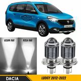 Dacia Lodgy 2012-2022 Uyumlu Mercekli Far Ampulü Led Xenon Beyaz Renk Far Şimşek Etkili Csp Led Lamba Uzun Kısa 2 Adet Takım
