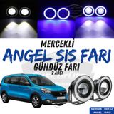 Dacia Lodgy 2012-2022 Uyumlu Universal Mercekli Angel Sis Fari Metal Su Gecirmez 76 Mm Mavi Halkali Gunduz Fari Angel Eyes 2 Adet