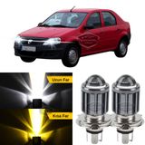 Dacia Logan 2009-2020 Uyumlu Mercekli Far Ampulü Led Xenon Çift Renk Sarı-Beyaz Far Şimşek Etkili CSP Led Lamba Uzun Kısa 2 Adet Takım